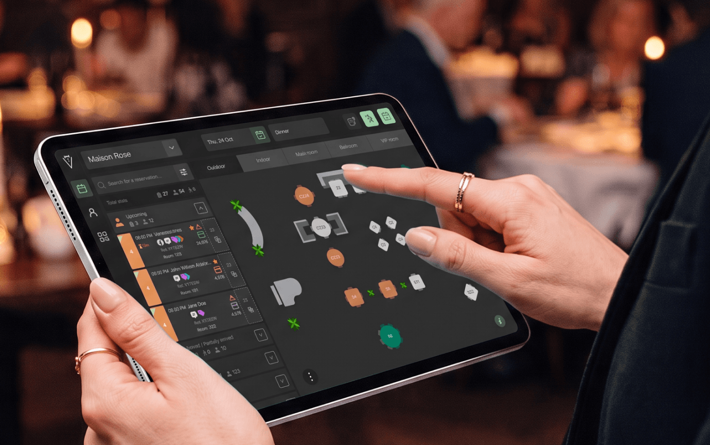 servme app on ipad to manage tables in a restaurant